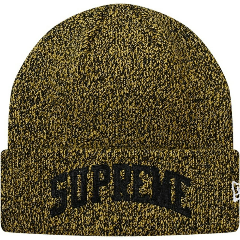 👌SOLD👌Supreme x New Era arc Logo beanie yellow
